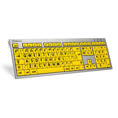 Logickeyboard XLPrint ALBA Black on Yellow Keyboard