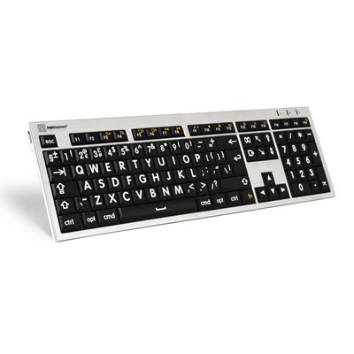 Logickeyboard XLPrint ALBA White on Black Keyboard