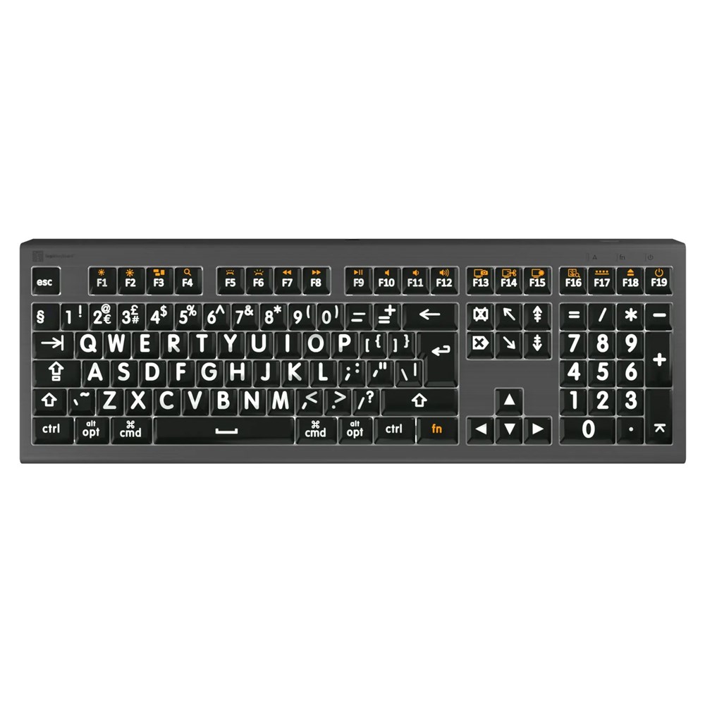 Logickeyboard XLPrint ASTRA 2 White on Black Mac Keyboard | Wex Photo Video