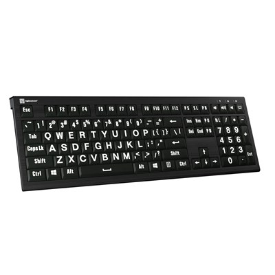 Logickeyboard XLPrint ASTRA 2 White on Black PC Keyboard
