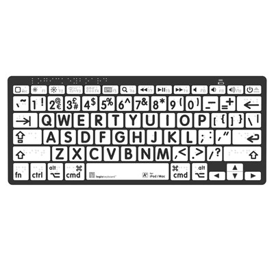 Logickeyboard Braille/LargePrint Black on White MAC Assistive Keyboard