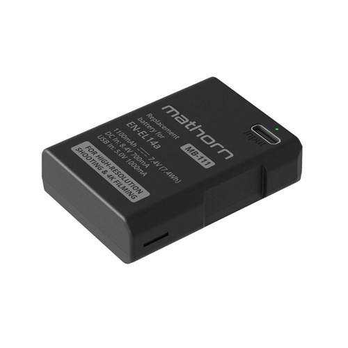 Used Mathorn MB-111 USB-C Rechargeable Camera Battery (Nikon EN-EL14a)