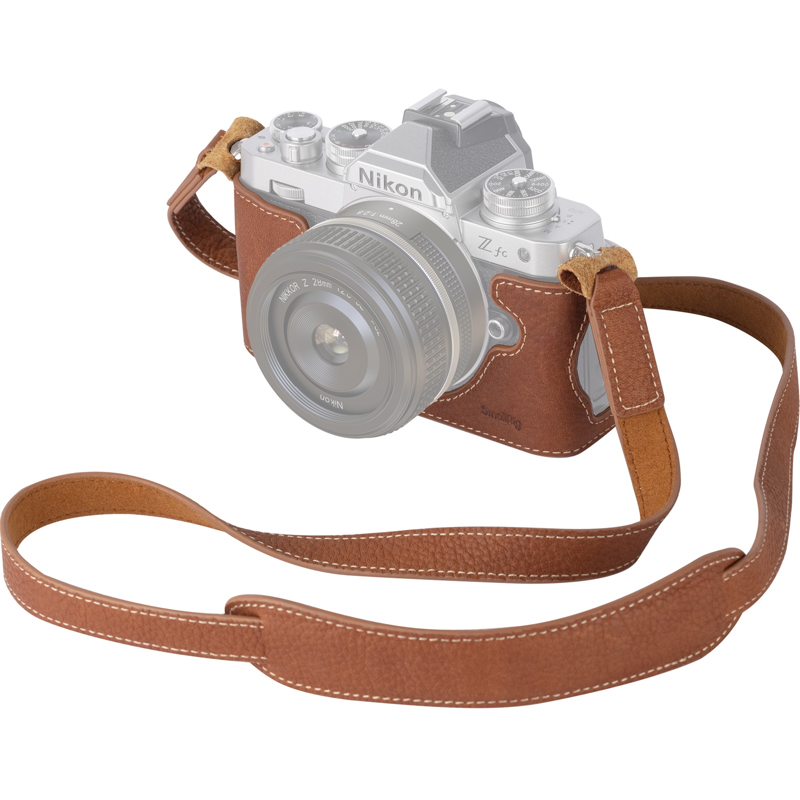 SmallRig Half Camera Leather Case Kit with Shoulder Strap for Nikon Z fc - 3481