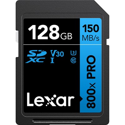 Lexar 128GB 800x (150MB/s) UHS-I V30 PRO Blue Series SDXC Memory Card