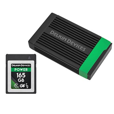 Delkin POWER 165GB (1780MB/s) Cfexpress Type B G4 Memory Card with USB 3.2 CFexpress Card Reader