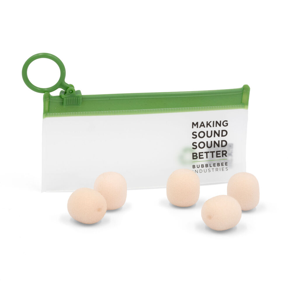 Bubblebee The Microphone Foam For Lavalier Mics - Large, Beige - 5-Pack