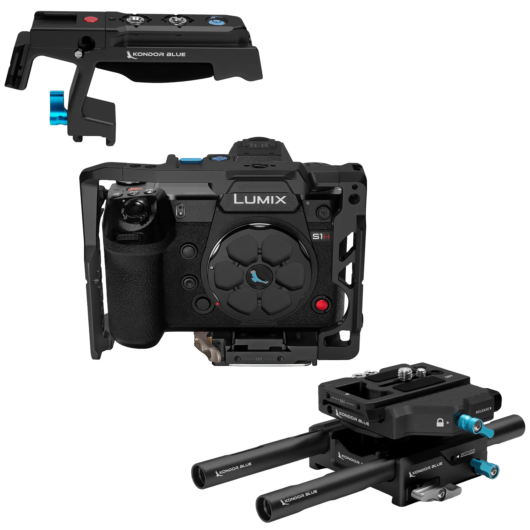 Kondor Blue Panasonic S1H Cinema Base Rig MKII - Raven Black