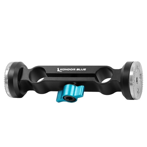 Kondor Blue ARRI Rosette to 15mm Rod | 15mm Dual Rod Clamp - Raven Black