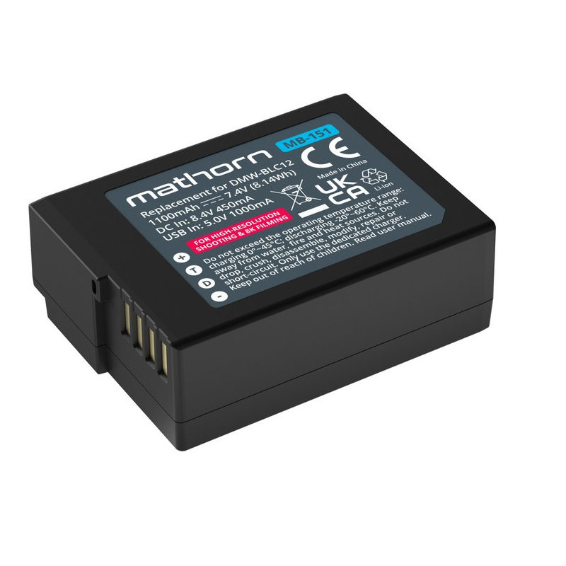 Mathorn Mathorn MB-151 USB-C Rechargeable Camera Battery (Panasonic DMW-BLC12 ...