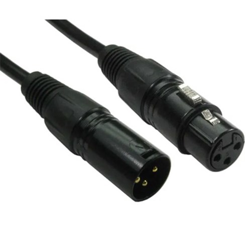Cables Direct 20M 3PIN XLR M-F Cable (Black Hoods + Gold Pins)