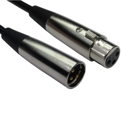 Cables Direct 5M 3PIN XLR M-F Cable (Silver Hoods + Gold Pins)