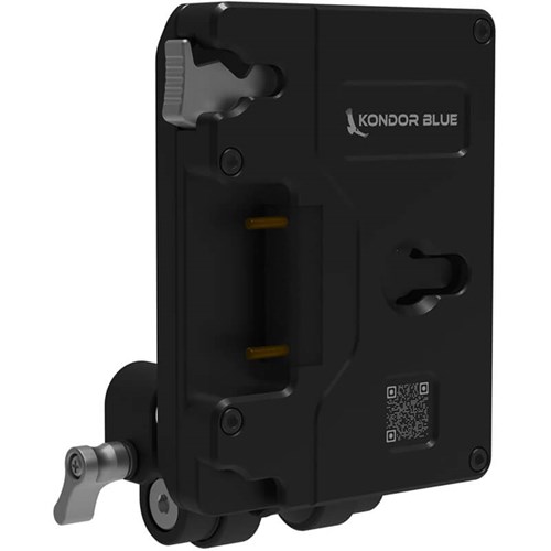 Kondor Blue Gold Mount Pro Battery Plate with Swiveling Rod Block - Raven Black