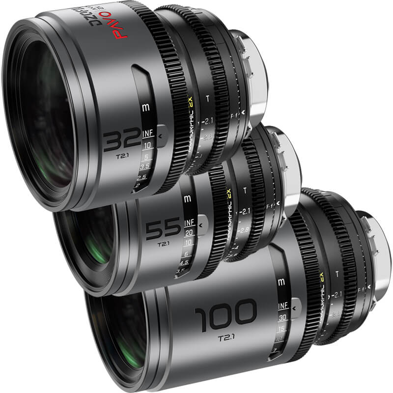 DZOFILM Pavo 32/55/100mm Lens Set B for PL + EF mount - Metre (Neutral Coating)