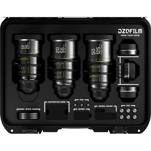 DZOFILM Pictor Zoom 3 Lens Kit (12-25/20-55/50-125 T2.8) (Black)