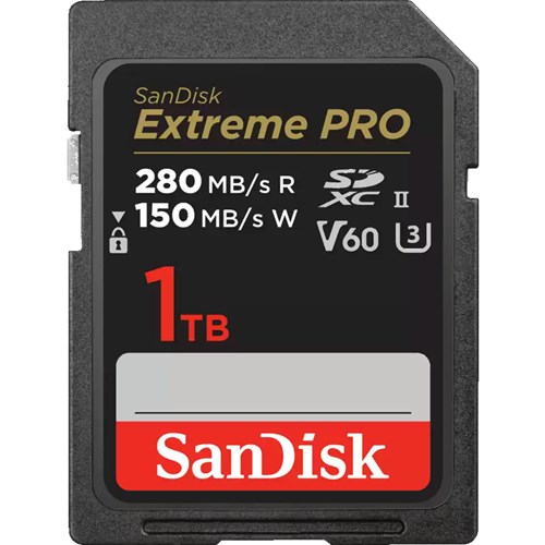 SanDisk Extreme PRO 1TB 280MB/s UHS-II V60 SDXC Memory Card