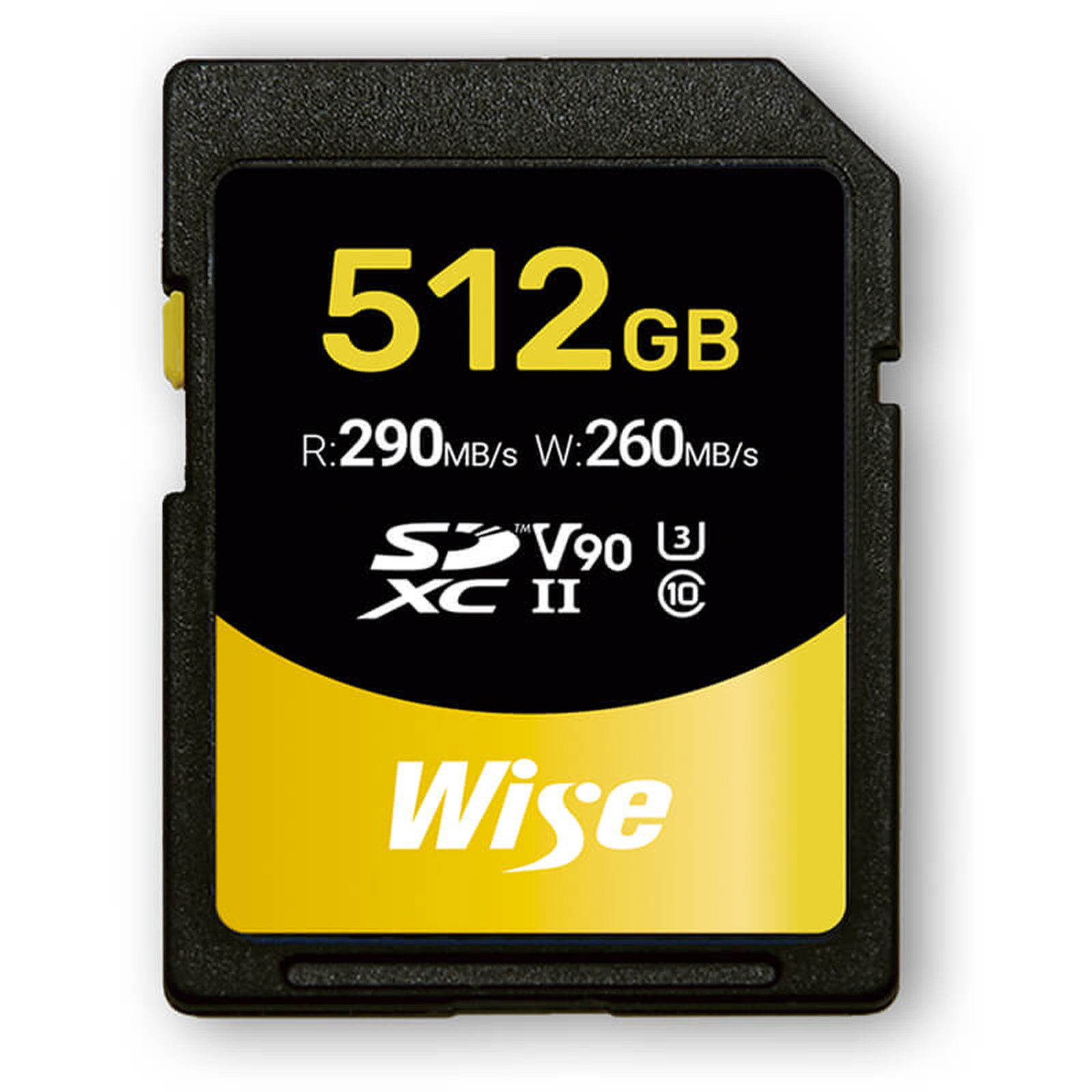 Wise 512GB 290MB/Sec UHS-II V90 SDXC Memory Card