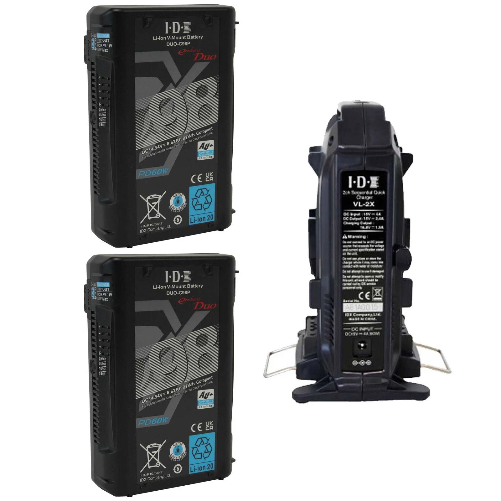 IDX ED-CP98/2X Battery/Charger Kit