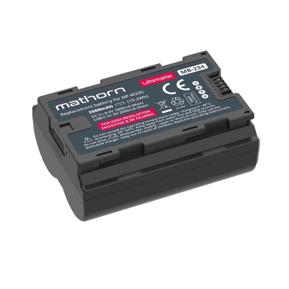 Mathorn MB-234 USB-C Rechargeable Ultimate Camera Battery (Fujifilm NP ...