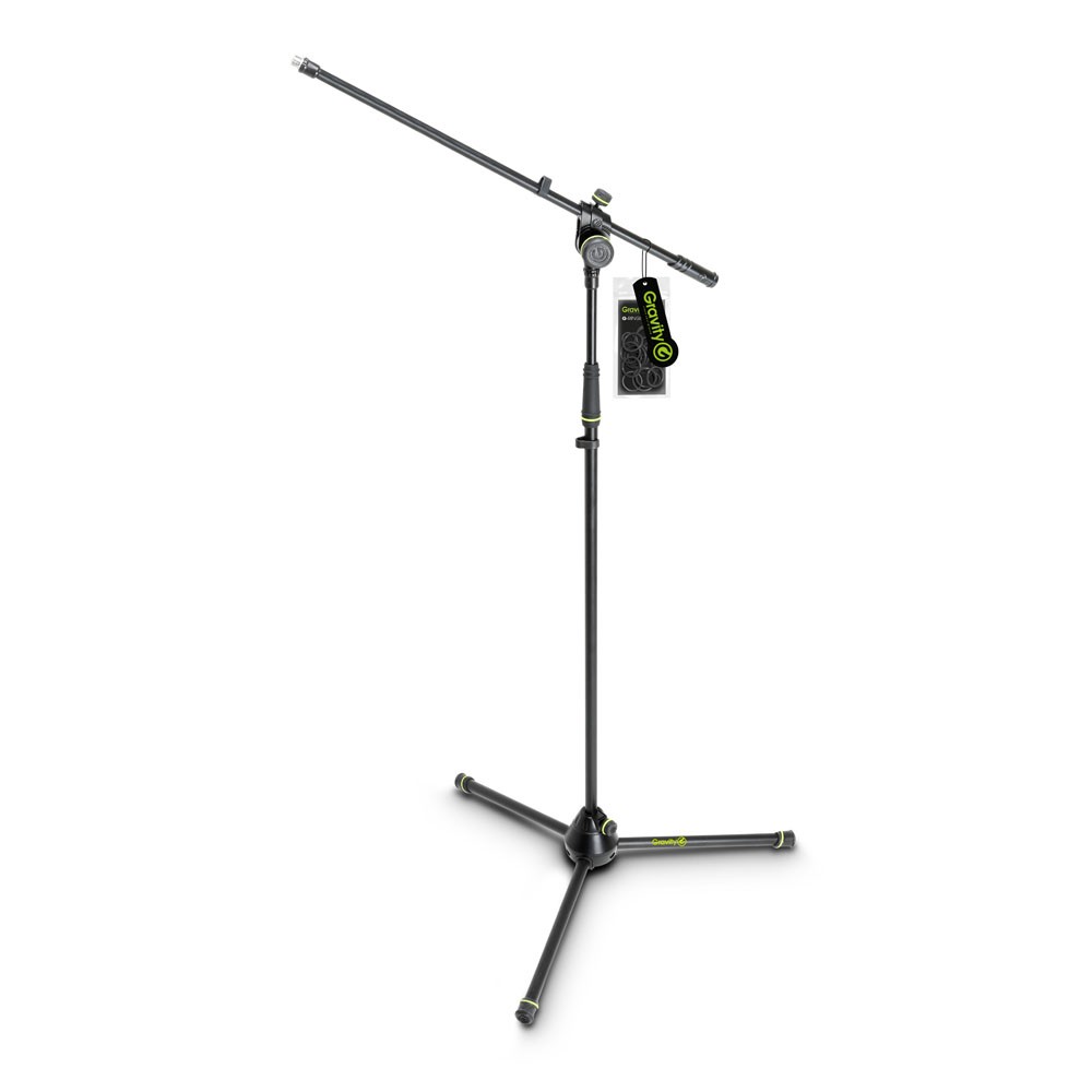 Gravity Microphone Stand with Folding Tripod Base and 2-Point Adjustment Boom
