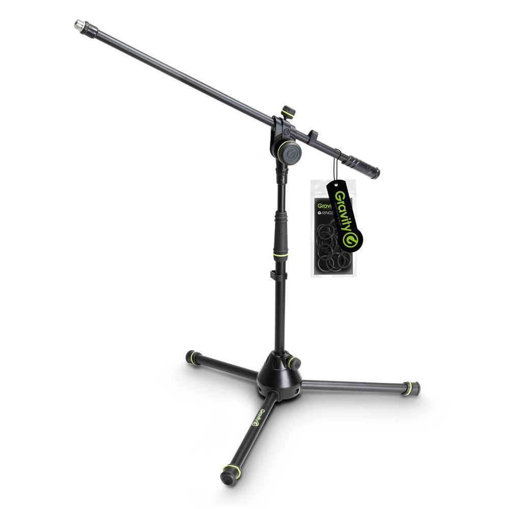 Gravity Short Microphone Stand with Folding Tripod Base and 2-Point ...