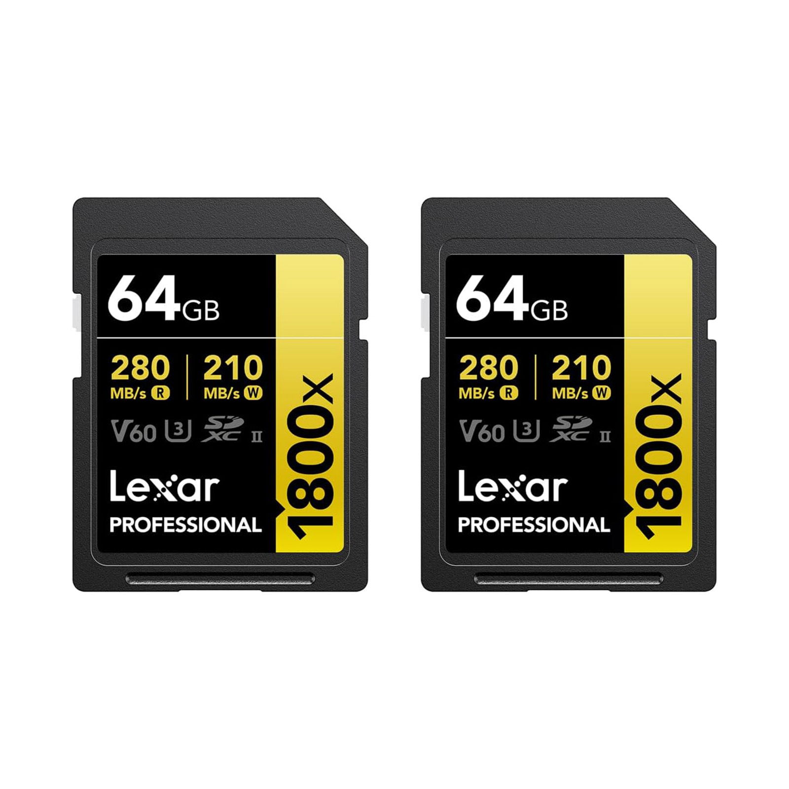 Lexar Professional SDXC Gold 128GB 1800x UHS-II V60 pack de 2 - Foto Lexar Professional SDXC Gold 128GB 1800x UHS-II V60 pack de 2 - Foto