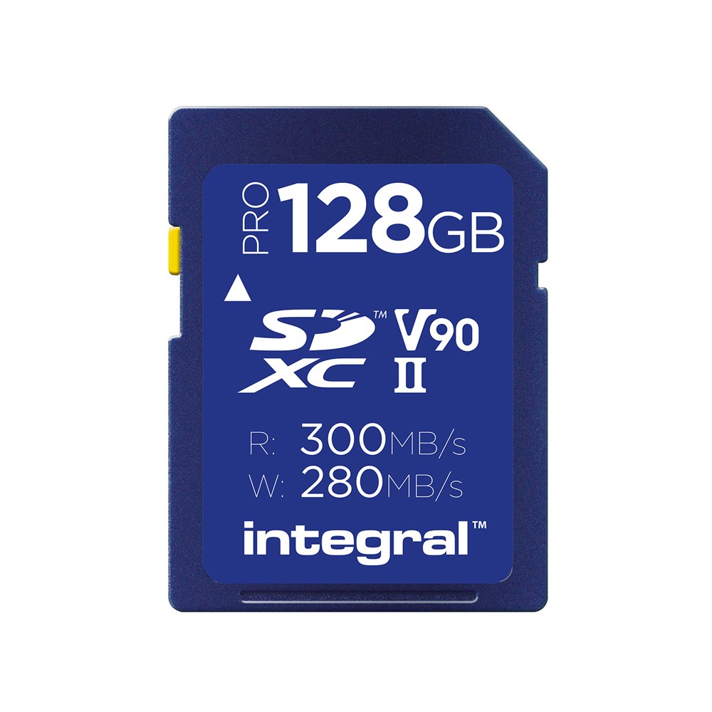Integral 128GB Professional (300MB/Sec) UHS-II V90 SDXC Memory Card ...