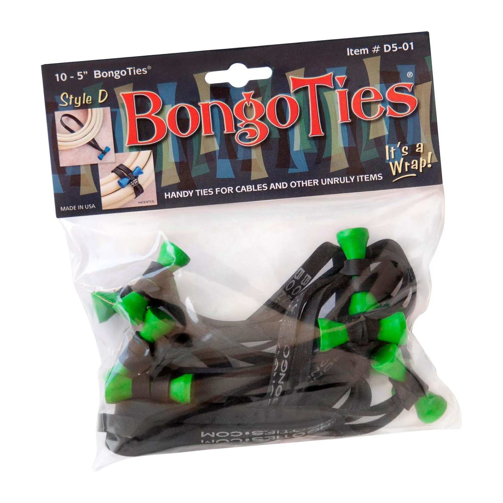 BongoTies 10-pack Tree Frog (Green Bongo Pin)
