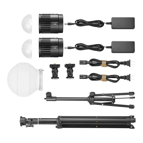 Godox LC30Bi-K2 Litemons Bi-colour Tabletop LED Light Twin Light Kit