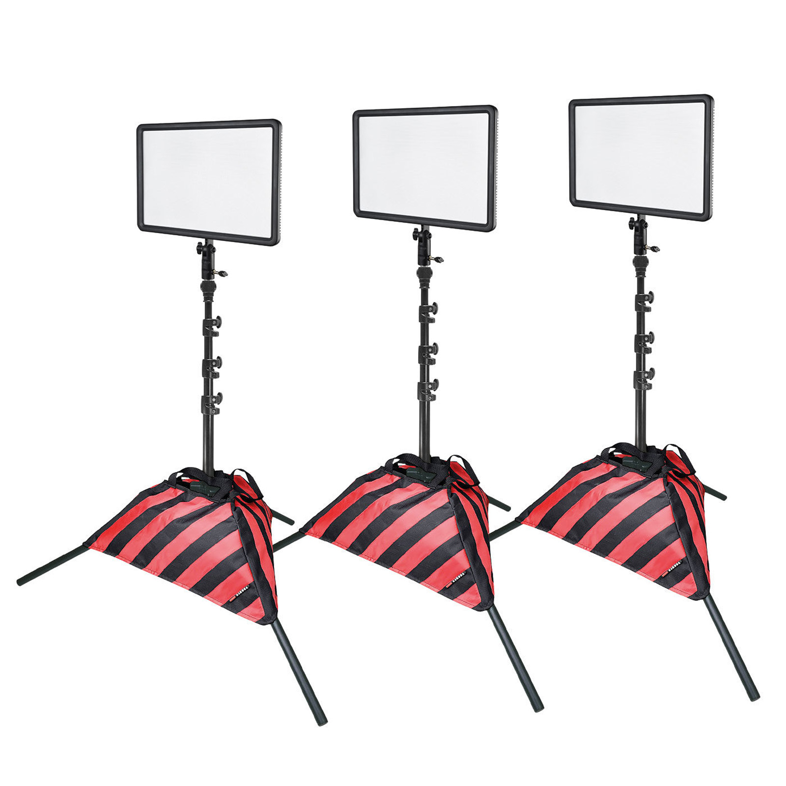 Godox LEDP260C Three Head LED Video Light Tripod Kit