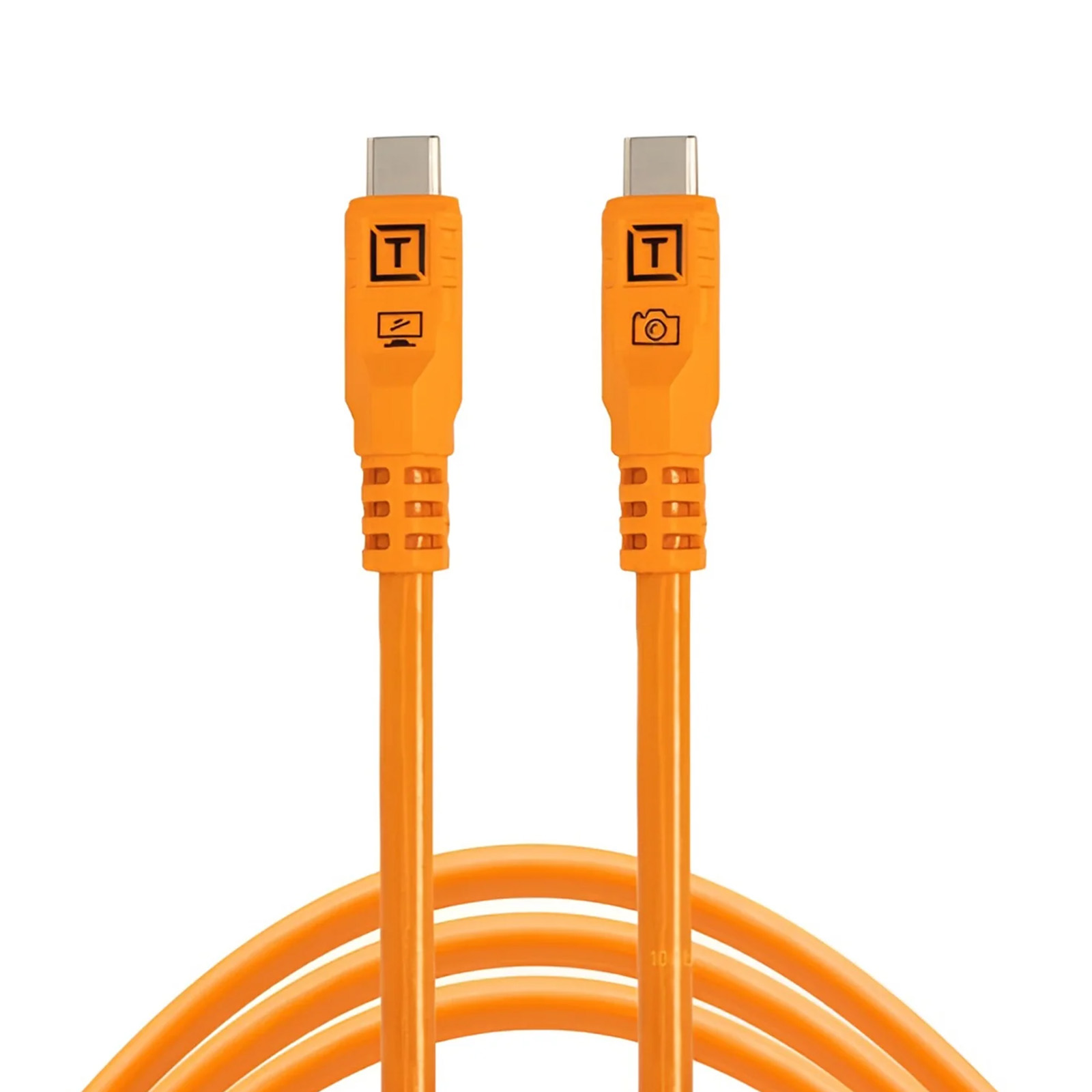 TetherTools TetherPro Optima 10G USB-C to USB-C Straight to Straight 10ft (3m) - High-Visibility Ora