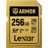 Lexar 256GB Pro Gold Series Armor 280MB/s UHS-II V60 Sdxc Memory Card