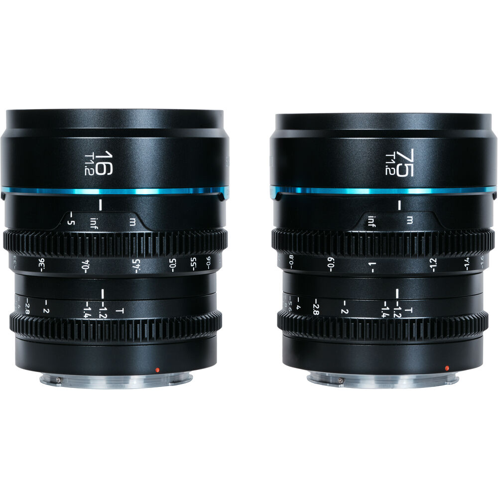SIRUI Nightwalker 16/75mm T1.2 S35 Cine 2-Lens Set (E-Mount, Black)