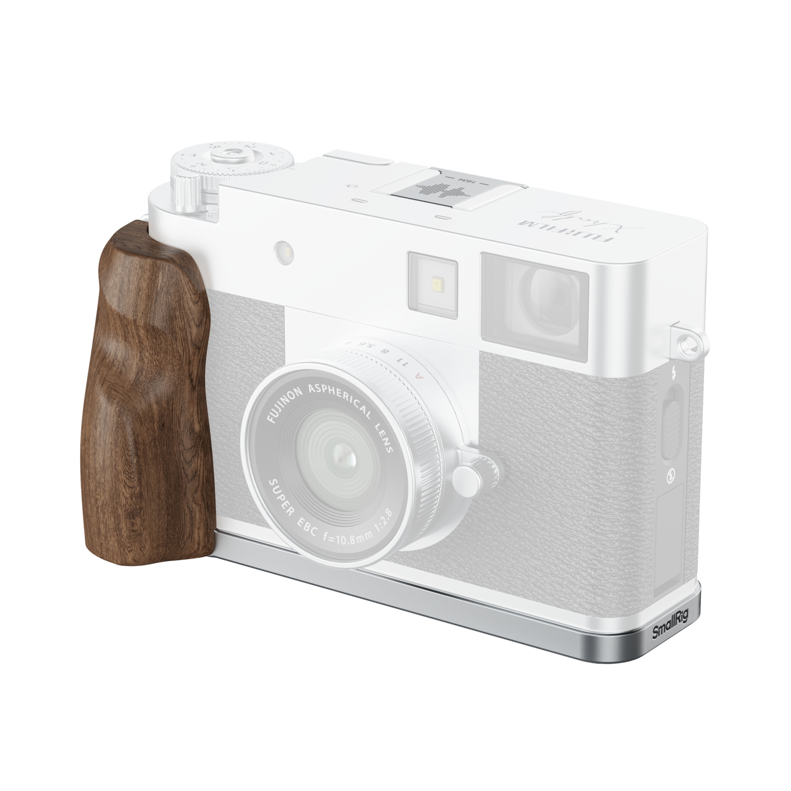 Image of SmallRig L-Shaped Mount Plate with Wooden Handle for Fujifilm X half (Silver) 5223