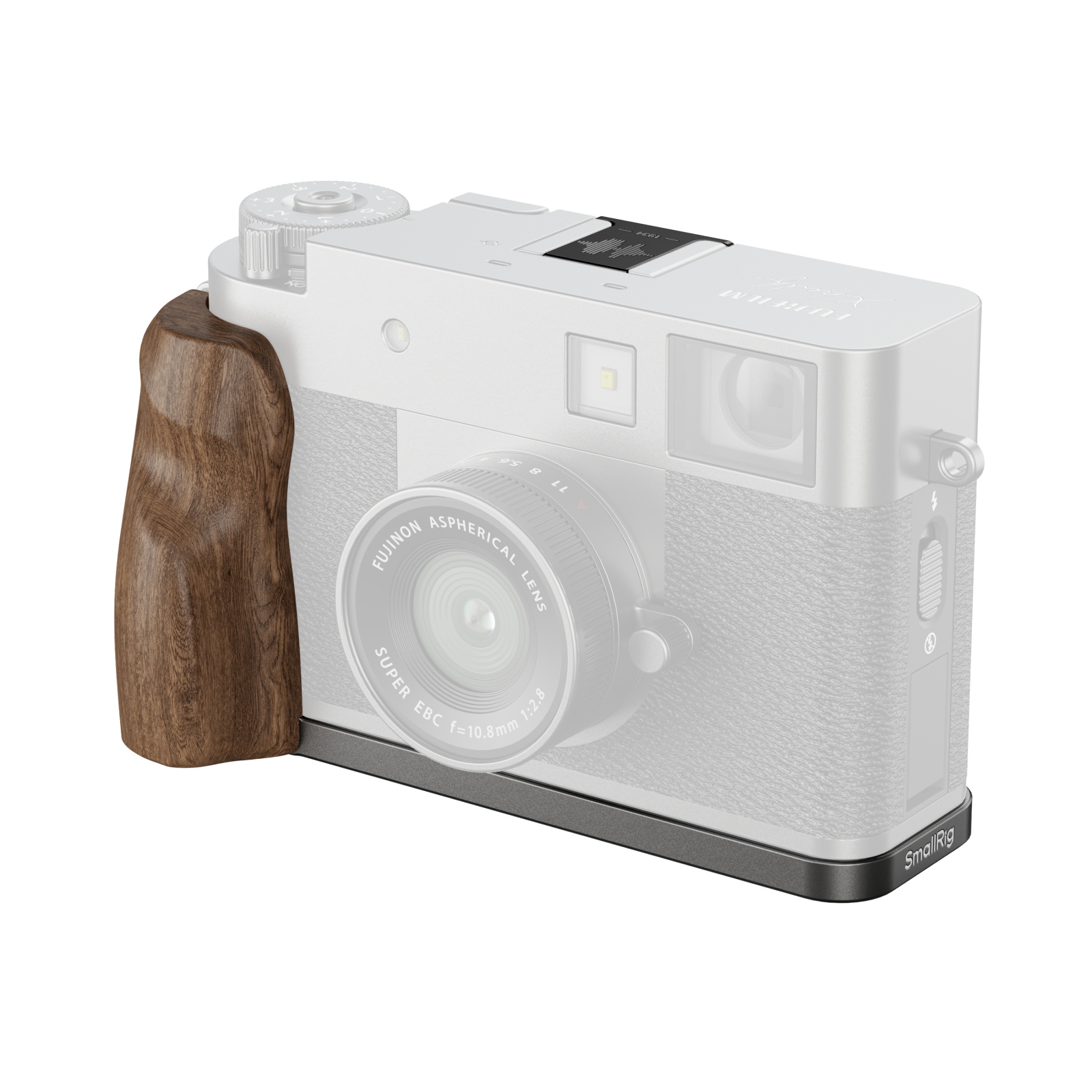 Image of SmallRig L-Shaped Mount Plate with Wooden Handle for Fujifilm X half (Charcoal Silver) 5394