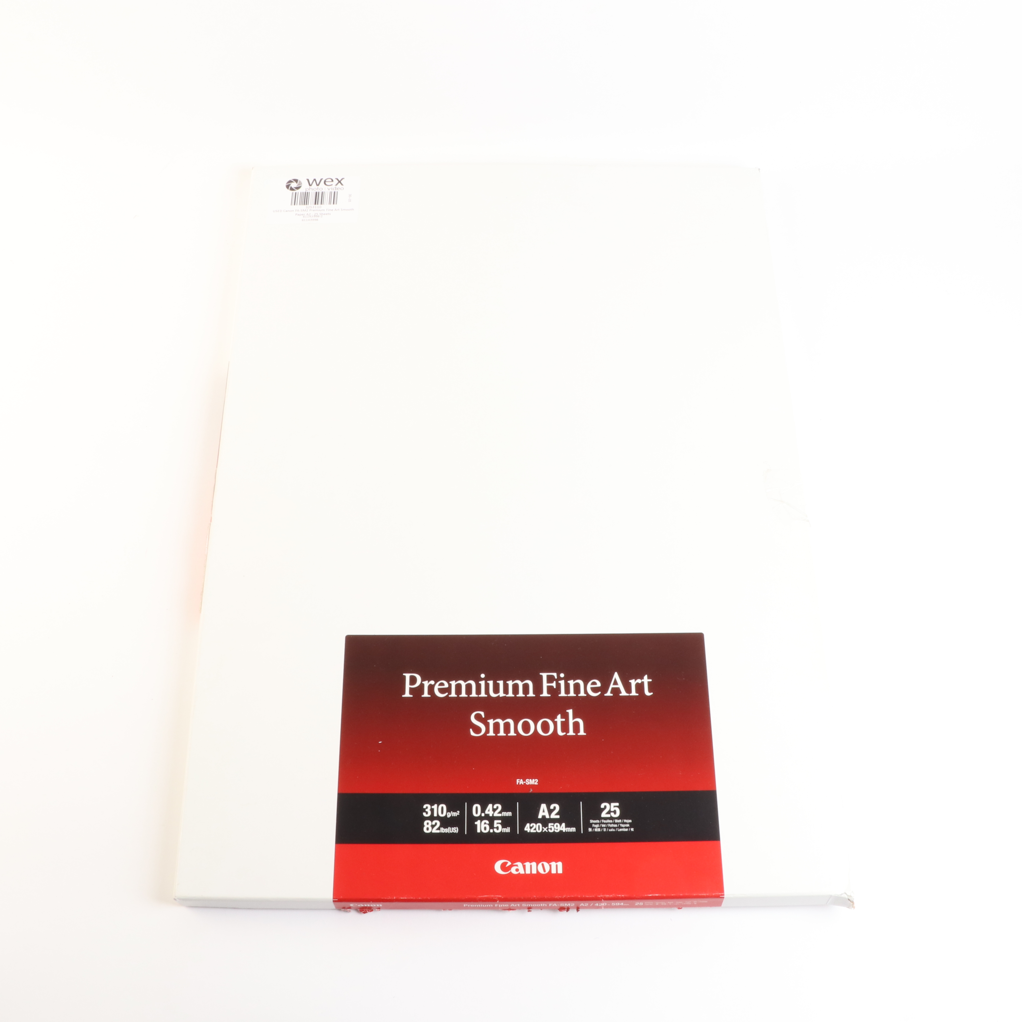 USED Canon FA-SM2 Premium Fine Art Smooth Paper A2 - 25 Sheets