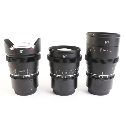 USED Samyang VDSLR MK2 3-Lens Kit (14mm/35mm/85mm) for Canon RF
