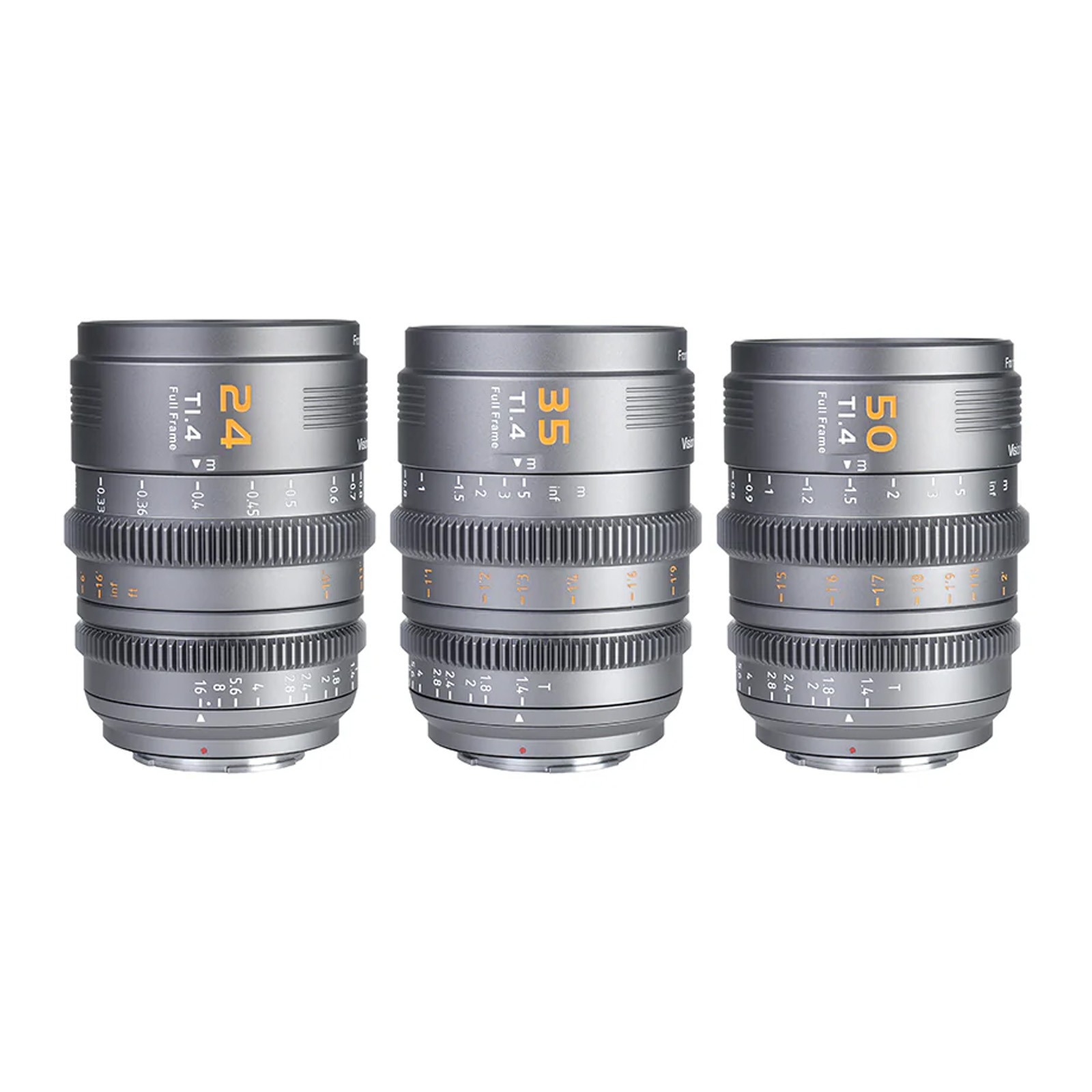 Sirui Vision Prime 1 Series T1.4 Cine Lens Kit 24/35/50mm for Sony E (Metal Grey, Z/RF/L Mounts)