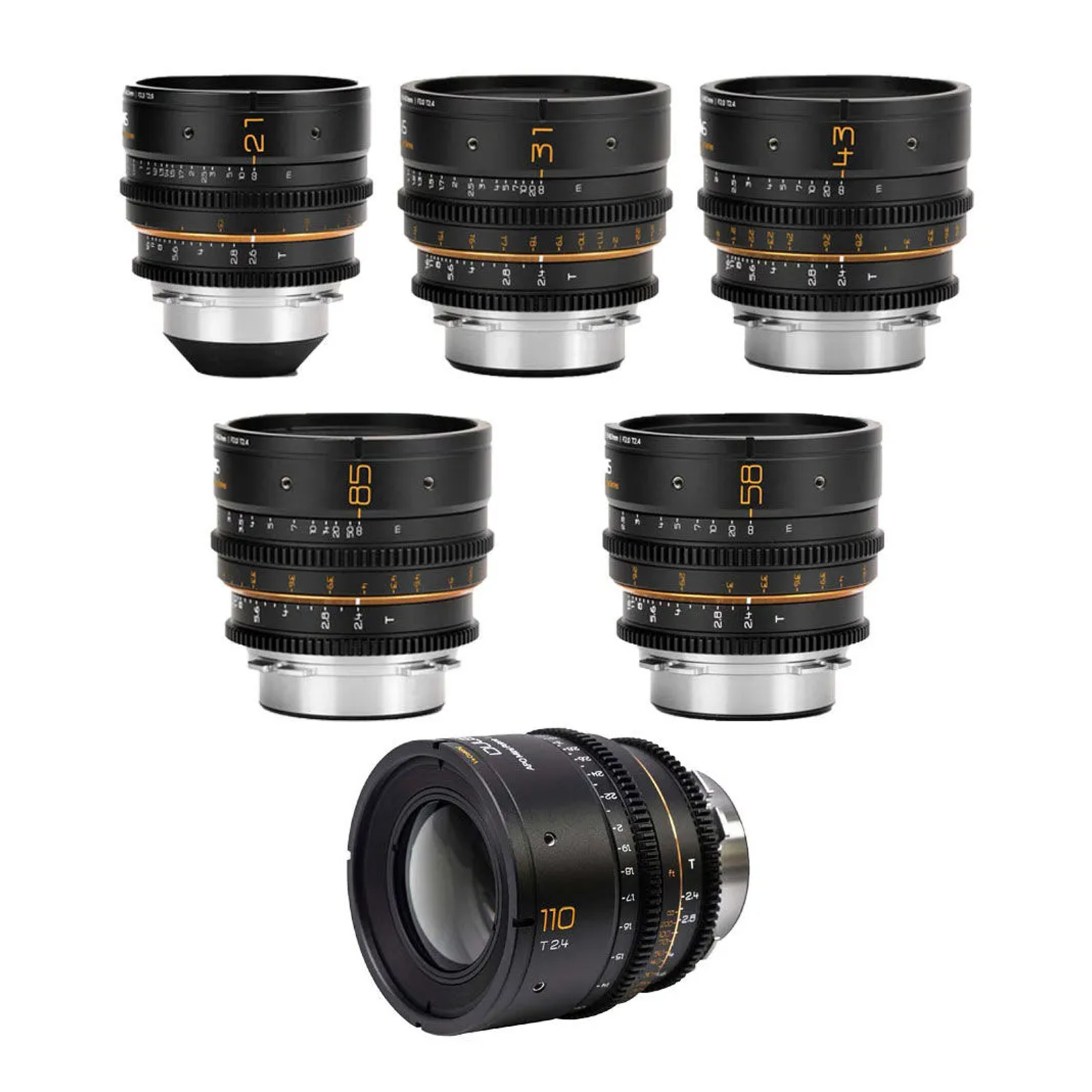 Dulens APO Mini Prime 6 Lens Set for PL Mount (Black)
