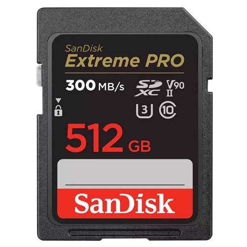 SanDisk Extreme Pro 512GB (300MB/s) UHS-II V90 SDXC Memory Card