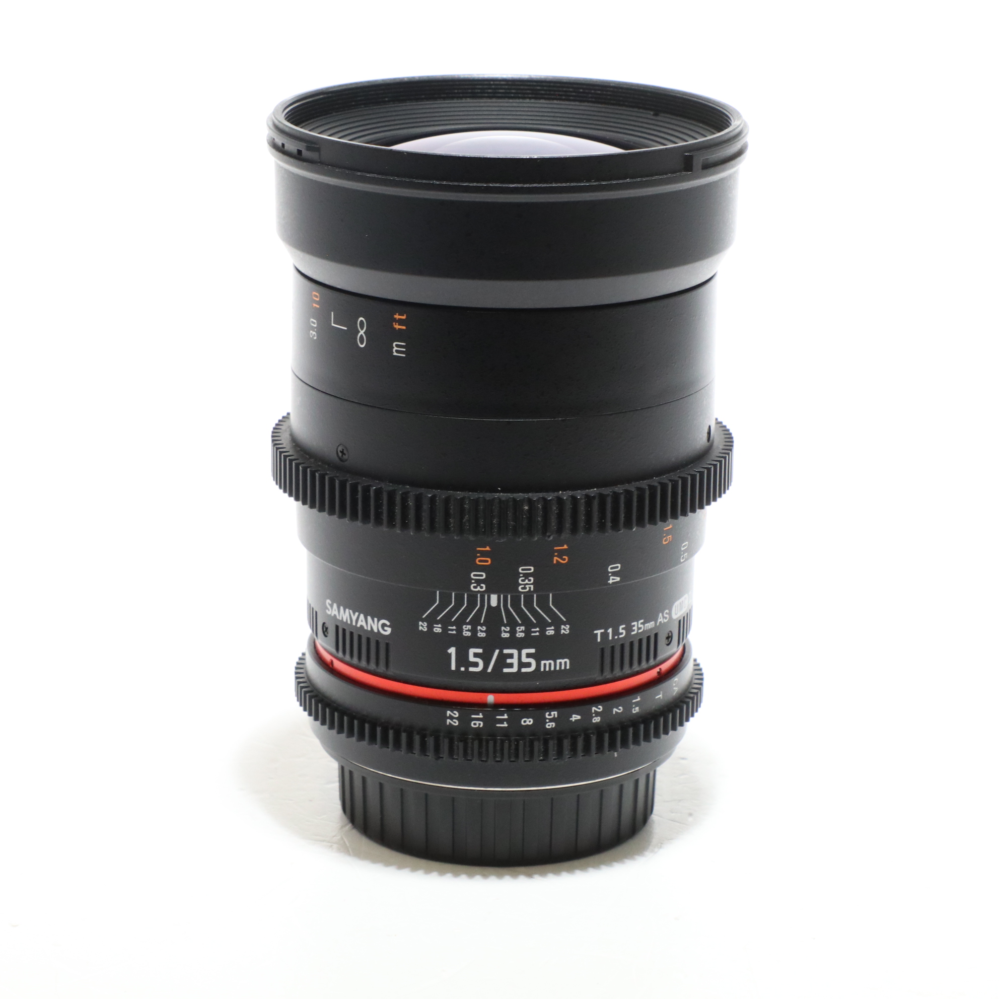 USED Samyang 35mm T1.5 AS UMC II VDSLR Lens - Canon Fit