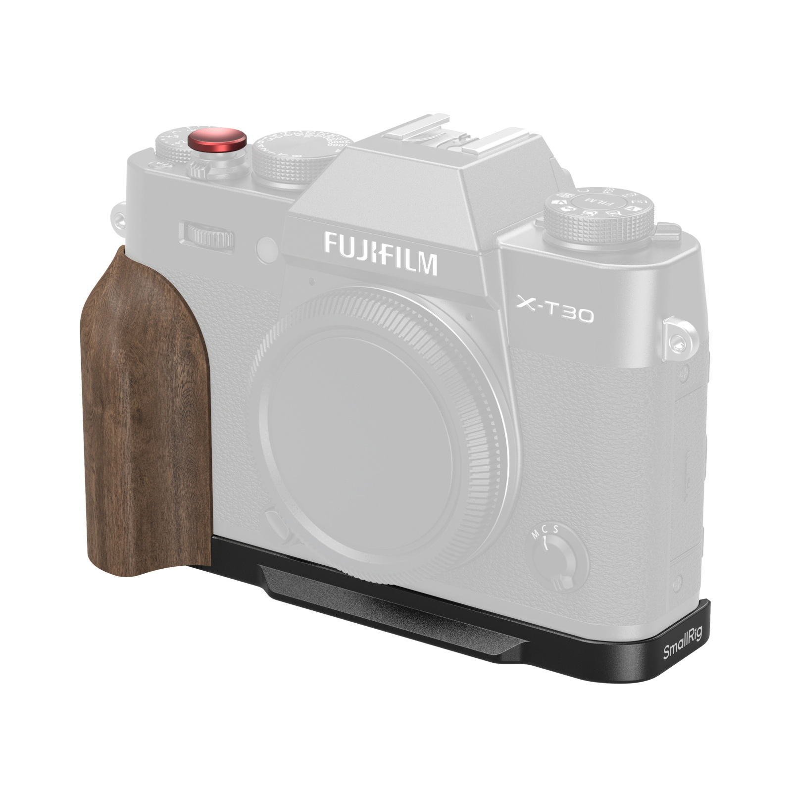 Image of SmallRig L-Shaped Mount Plate with Wooden Handle for Fujifilm X-T30/II/III (Black) 5666