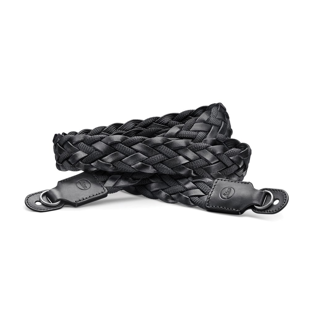 Leica Flat Braided Rayon and Leather Cord Camera Strap - Black | Wex ...