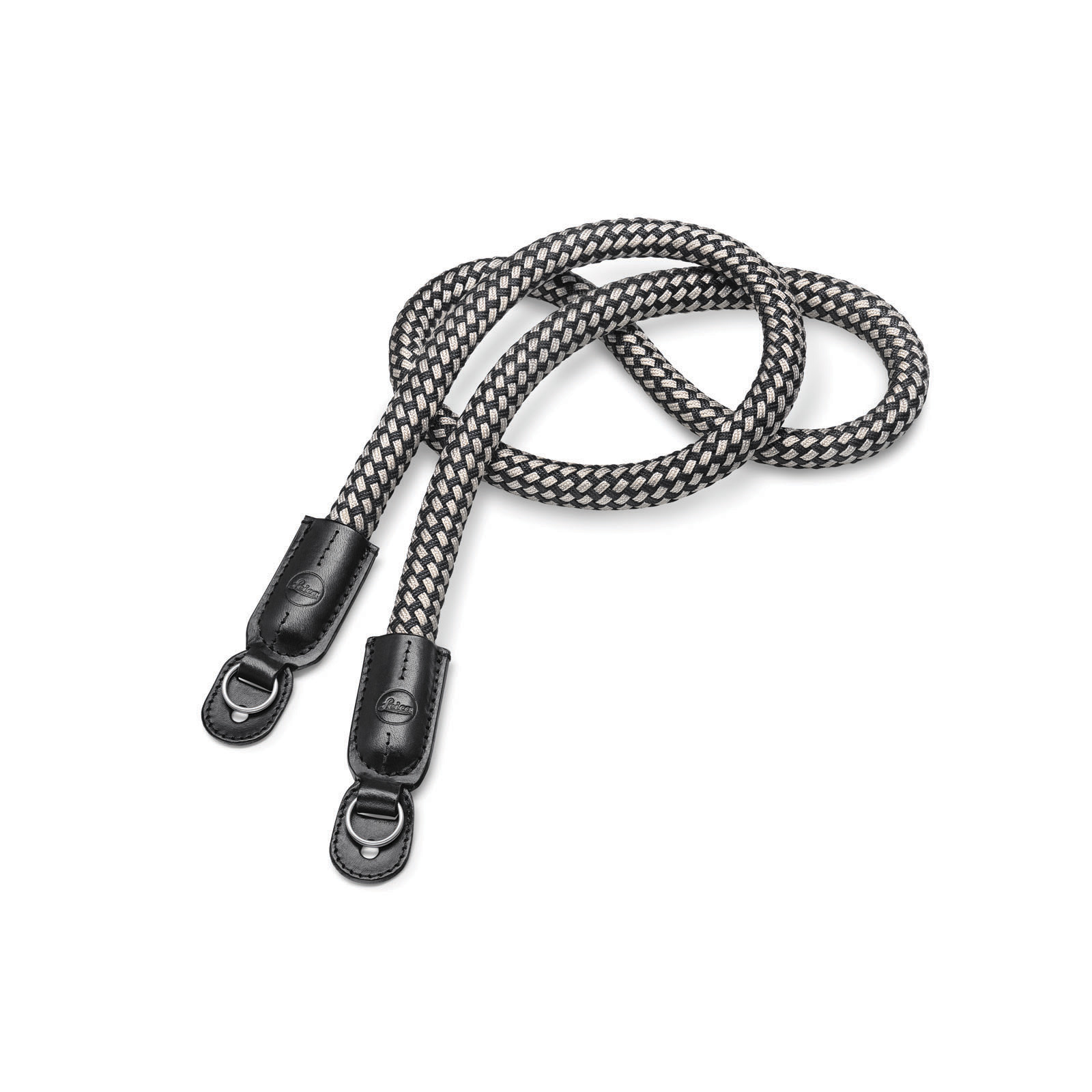 Leica Round Braided Rayon and Leather Cord Camera Strap - Black/White