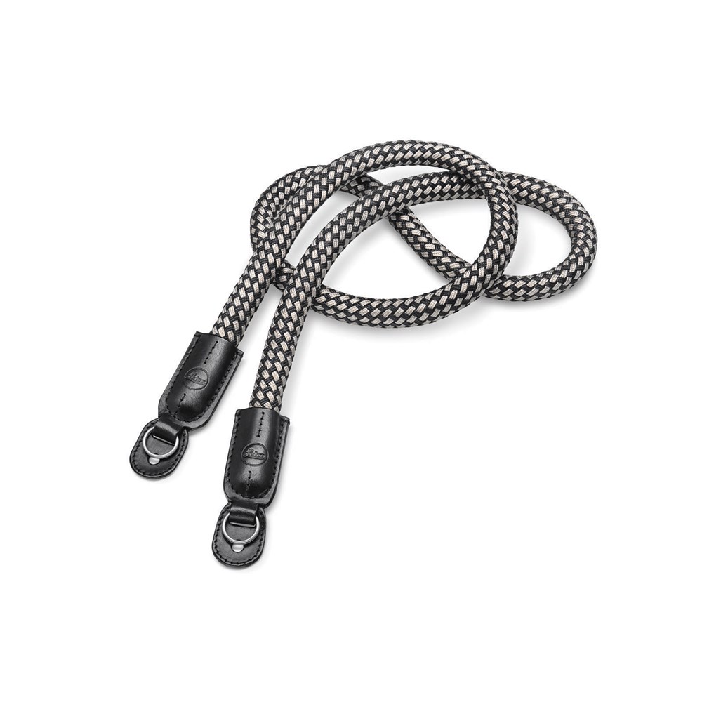 Leica Round Braided Rayon and Leather Cord Camera Strap - Black/White ...