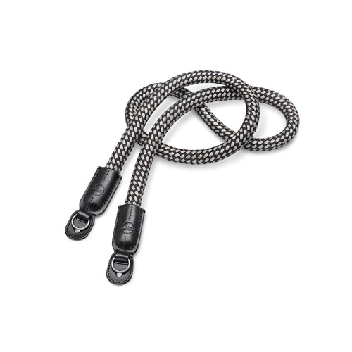 Leica Round Braided Rayon and Leather Cord Camera Strap - Black/White