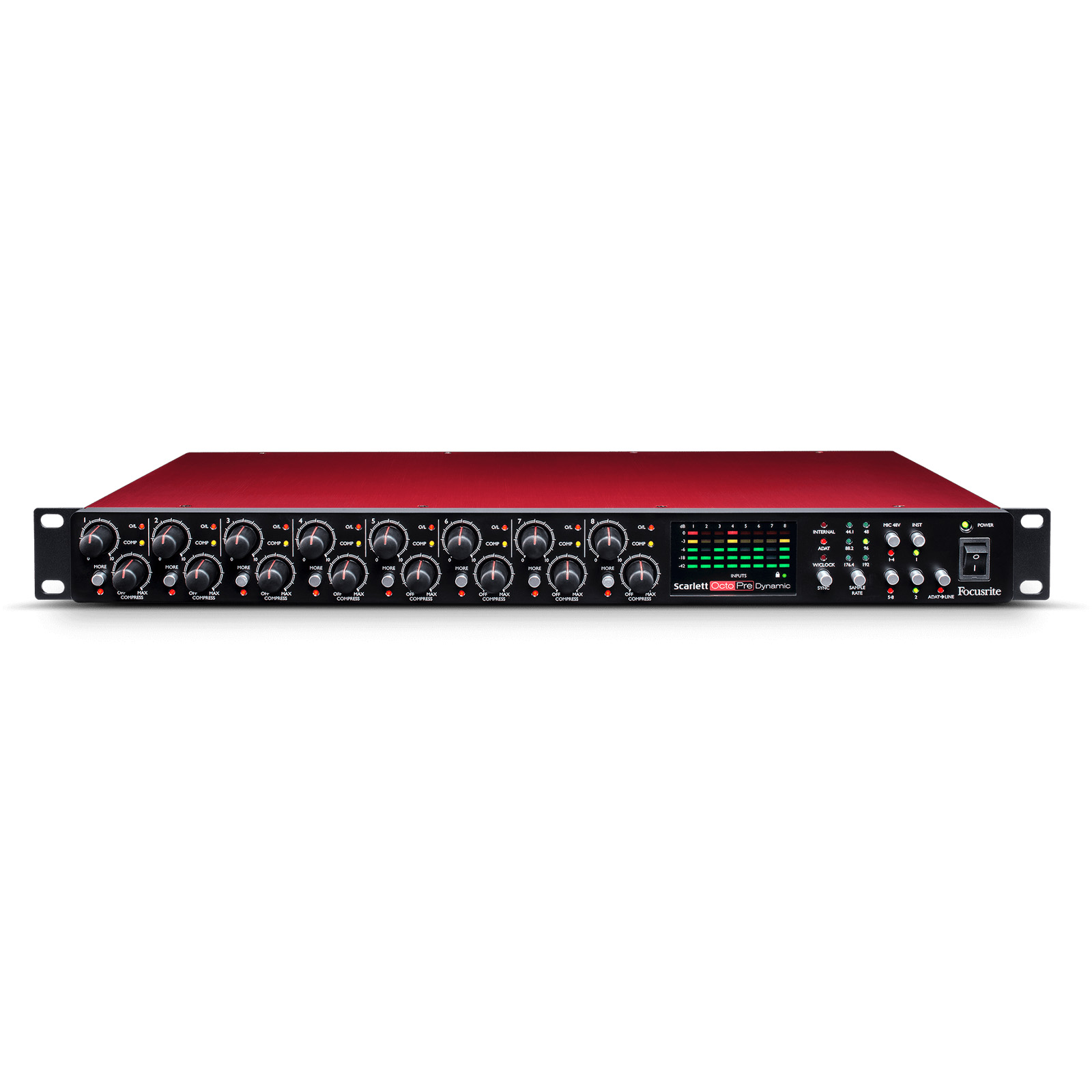 Focusrite Scarlett OctoPre Dynamic - 8-Channel Mic Preamp - Black