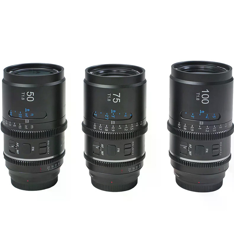 Sirui Astra Series 50/75/100mm T1.8 Full-frame AF Anamorphic Cine Lens Kit (L Mount, Blue Flare)