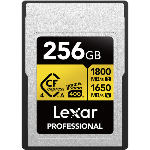 Lexar 256GB Pro (1800MB/Sec) CFexpress Type A 4.0 Gold Series Memory Card