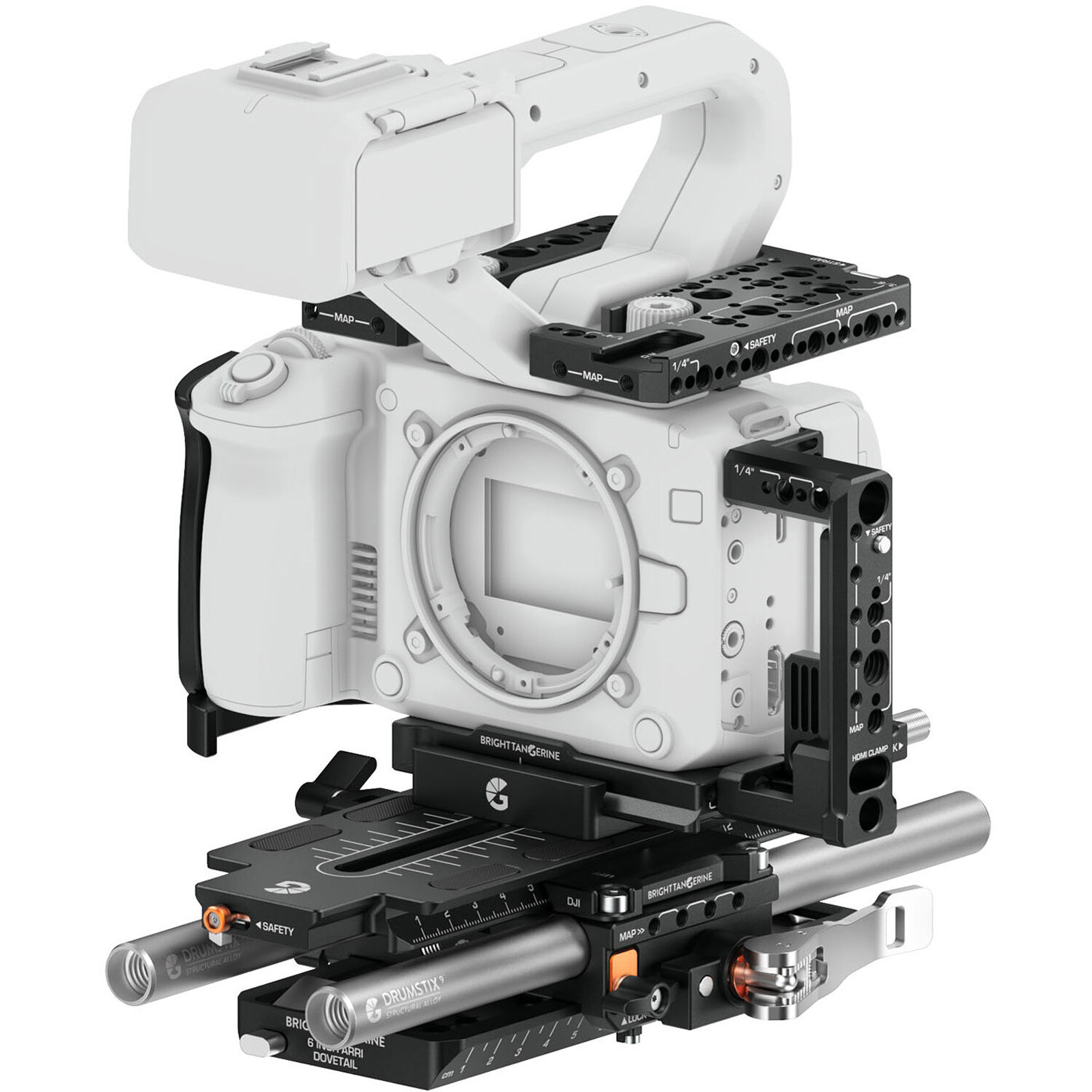 Bright Tangerine - Canon C50 LeftField Mini Kit - Camera Rig - Black