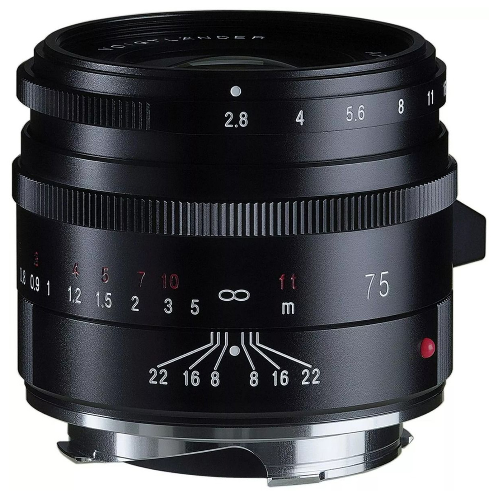 Voigtlander 75mm f2.8 VM Apo-Skopar Lens - Medium Telephoto - Black
